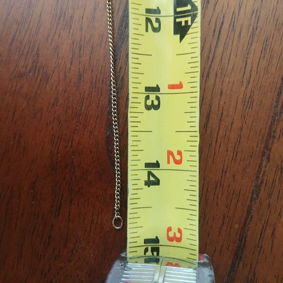 Short gold necklace with blue pink green pendant - Picture 11 of 11